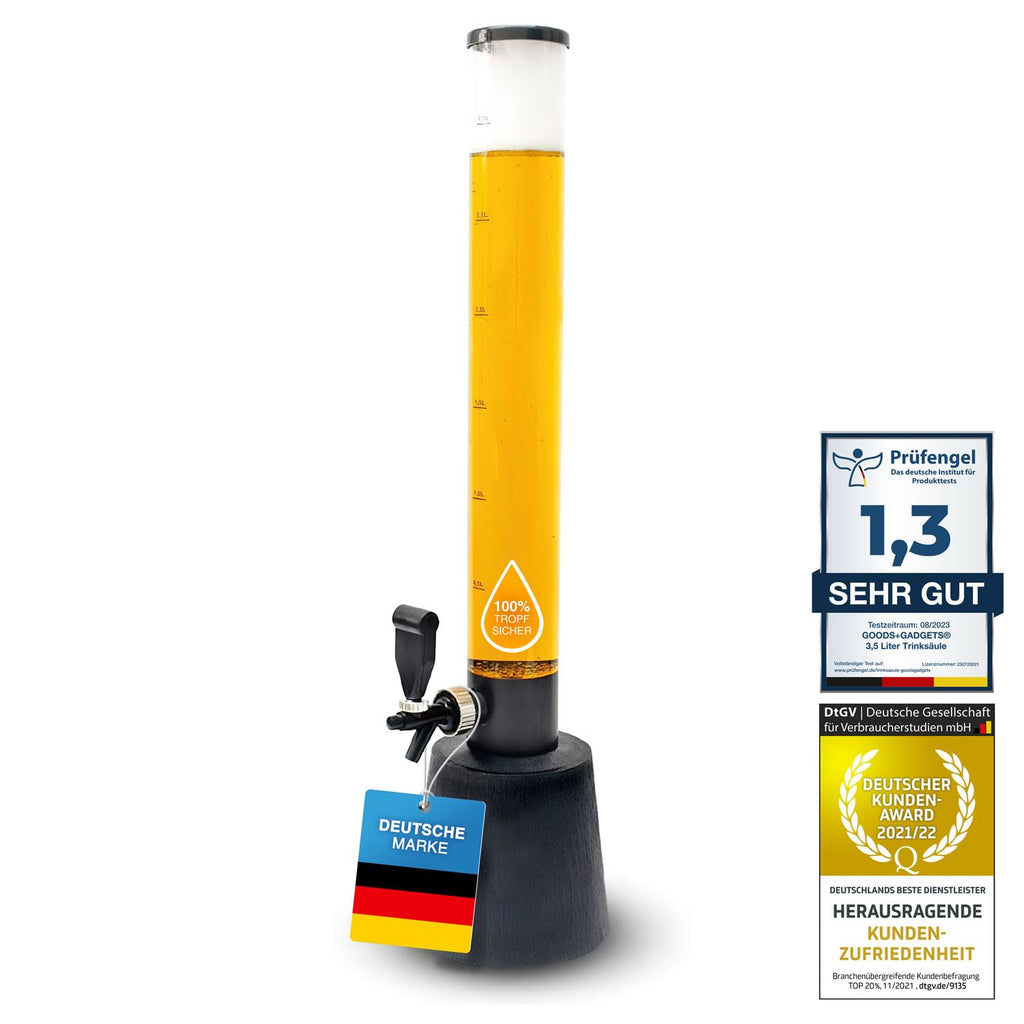Bierzapfanlage & Biersäule 3,5L – Premium Getränkespender & Bierturm für Partys – Getränkesäule, Zapfsäule & Trinksäule – Das perfekte Bier Gadget & Aperol Spender