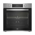 Beko BBIM12300X b300 Einbau-Backofen, 60 cm Backofen, 72 l Volumen, Dampfreinigung SteamShine, 8 Heizarten, AeroPerfect für gleichmäßiges Backen, Multifunktionsofen, Edelstahl