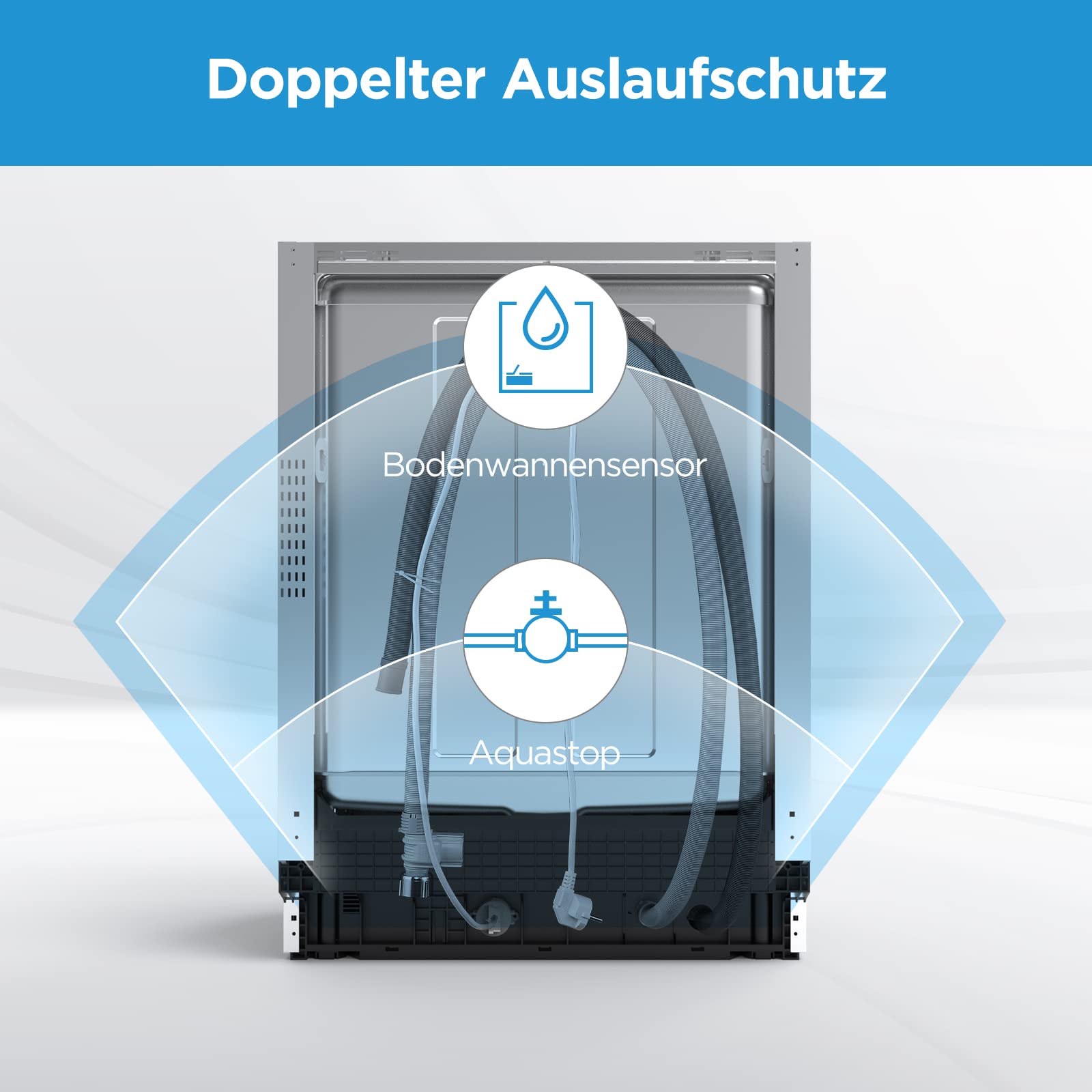 Midea SI 3.60N wi Geschirrspüler 60 cm Teilintegriert, 13 Maßgedecke, Halbintegrierter Spülmaschine mit WiFi, Extra Trocknung, 7 Programme, 49dB, 0~24 Startverzögerung - Inox