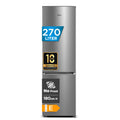 Midea Kühlschrank mit Gefrierfach MERB276FGE02A | 270L Kühl-Gefrierkombination (199L + 71L) | No Frost, All-Around Cooling | Doppelte Steuerung & Digital Control | Super-Kühl, LED | 180 cm, Edelstahl