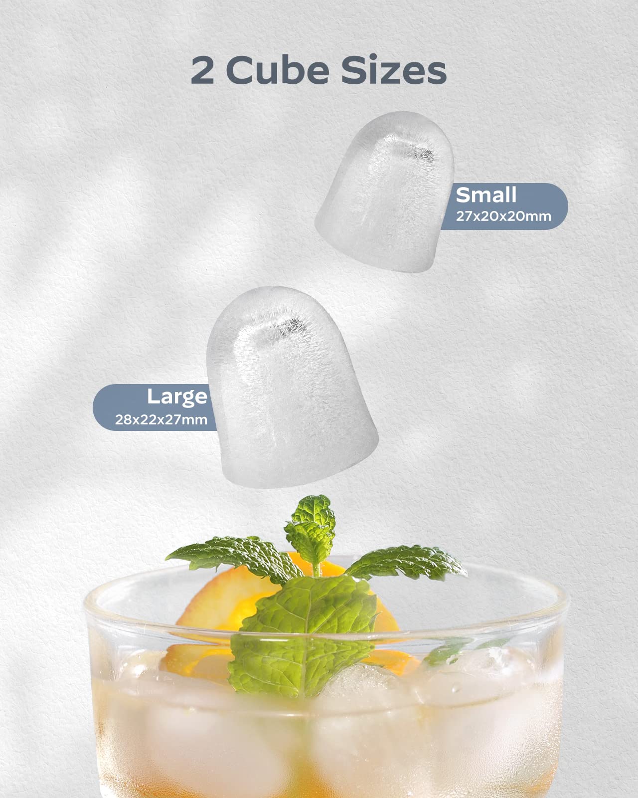 Silonn Eiswürfelmaschine mit Griff-Eiswürfelkorb – Tragbar & Selbstreinigend, Mini Ice Maker 9 Eiswürfel/6 Min. 12 KG/Tag, Eiswürfel einfach entnehmen und überall nutzen