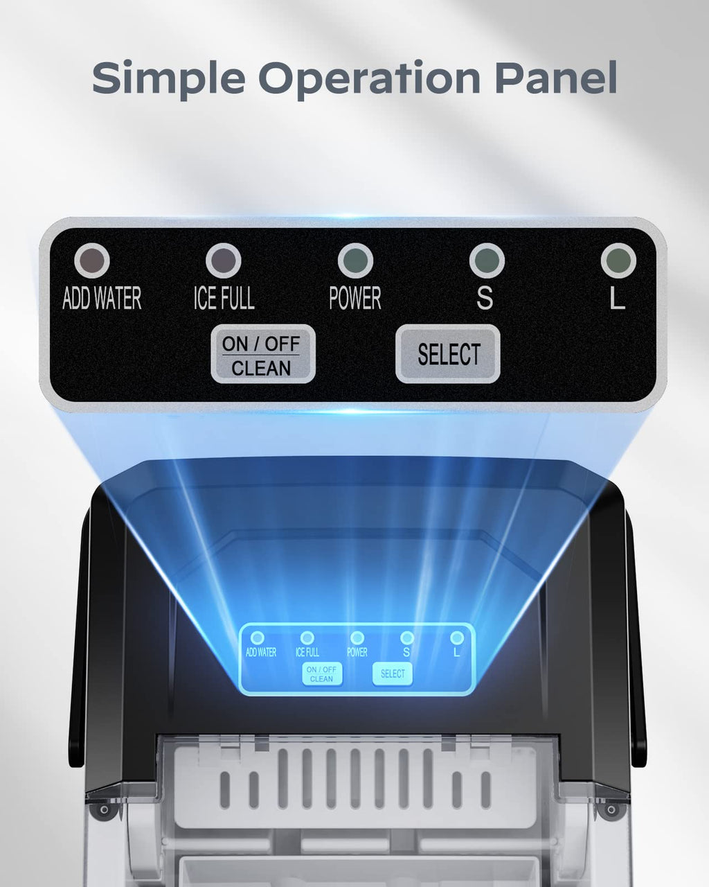 Silonn Eiswürfelmaschine mit Griff-Eiswürfelkorb – Tragbar & Selbstreinigend, Mini Ice Maker 9 Eiswürfel/6 Min. 12 KG/Tag, Eiswürfel einfach entnehmen und überall nutzen