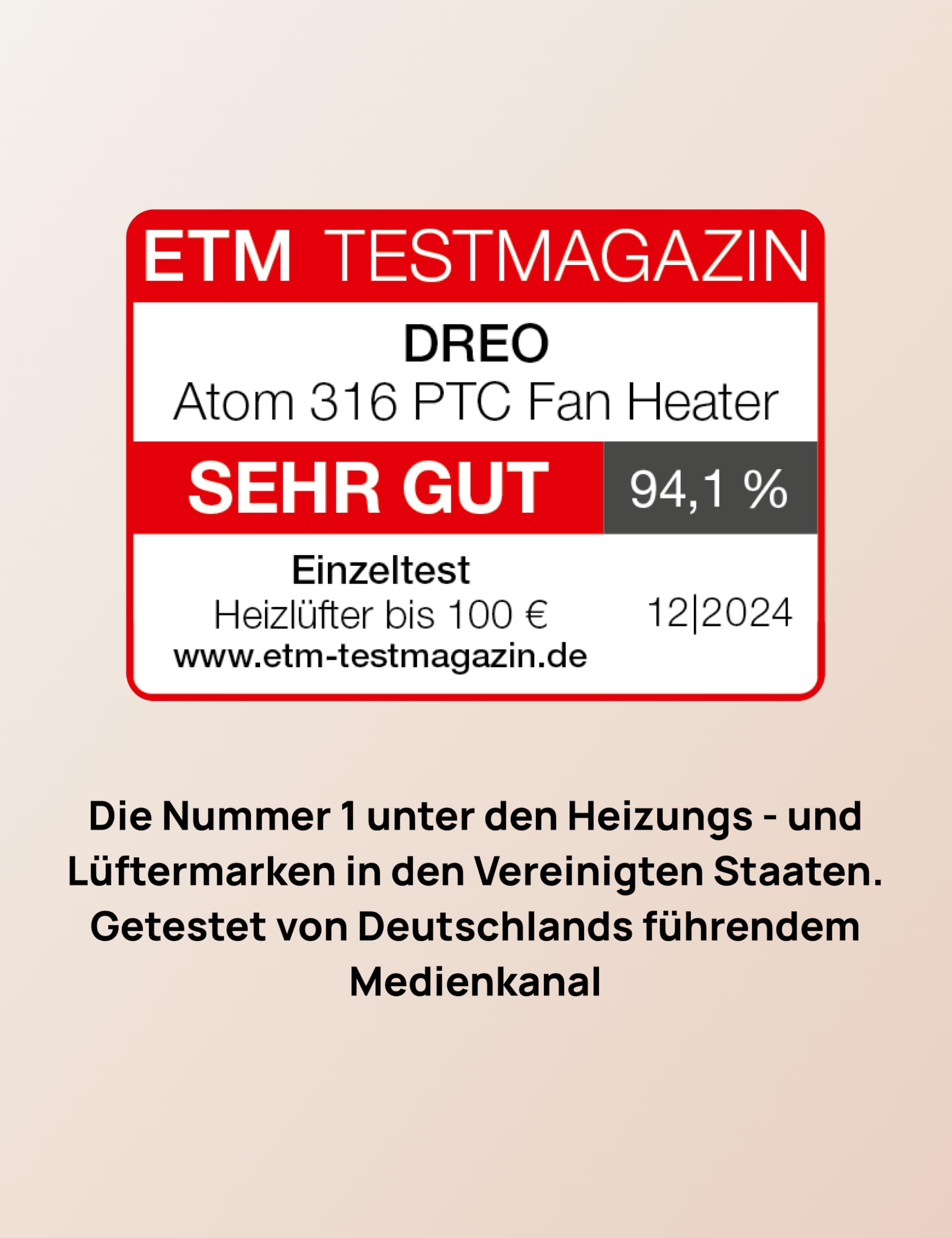 Dreo Energiesparender Heizlüfter, 34 dB Leiser 1500W Elektrischer PTC Keramik, Thermostat, Überhitzungs- & Kippschutz, 12 Std. Timer, Elektroheizung für Räume Schlafzimmer, Heater 316, Gold