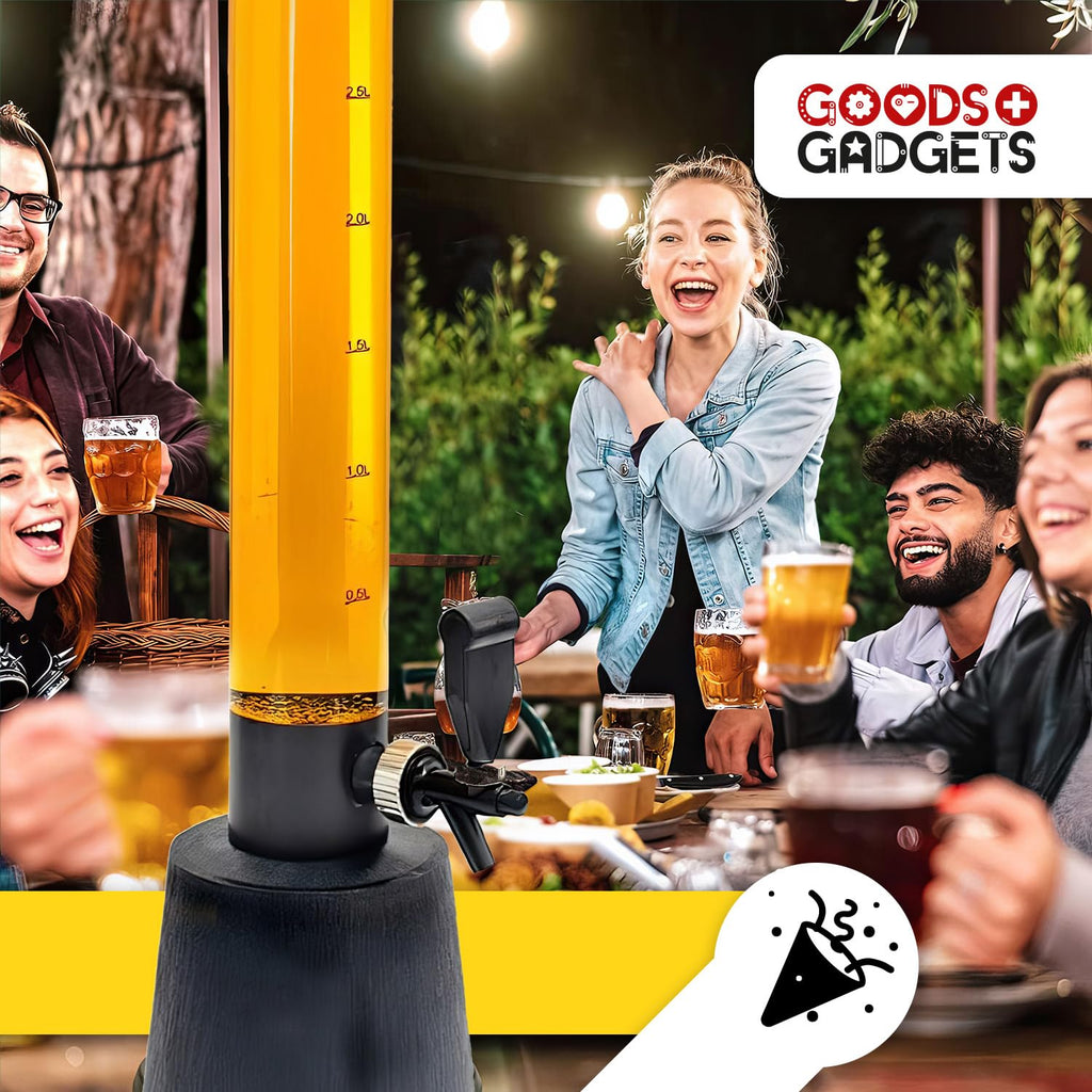 Bierzapfanlage & Biersäule 3,5L – Premium Getränkespender & Bierturm für Partys – Getränkesäule, Zapfsäule & Trinksäule – Das perfekte Bier Gadget & Aperol Spender