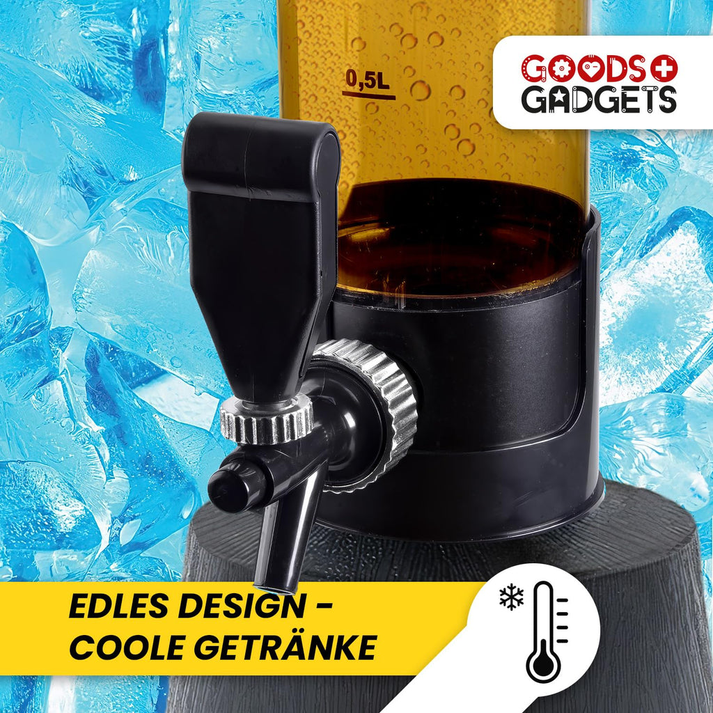 Bierzapfanlage & Biersäule 3,5L – Premium Getränkespender & Bierturm für Partys – Getränkesäule, Zapfsäule & Trinksäule – Das perfekte Bier Gadget & Aperol Spender